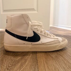 Nike White and Black High-Top Sneakers